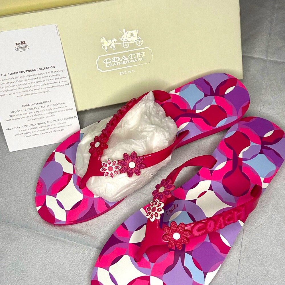Women’s size 9 Brand New never worn Coach flip flops